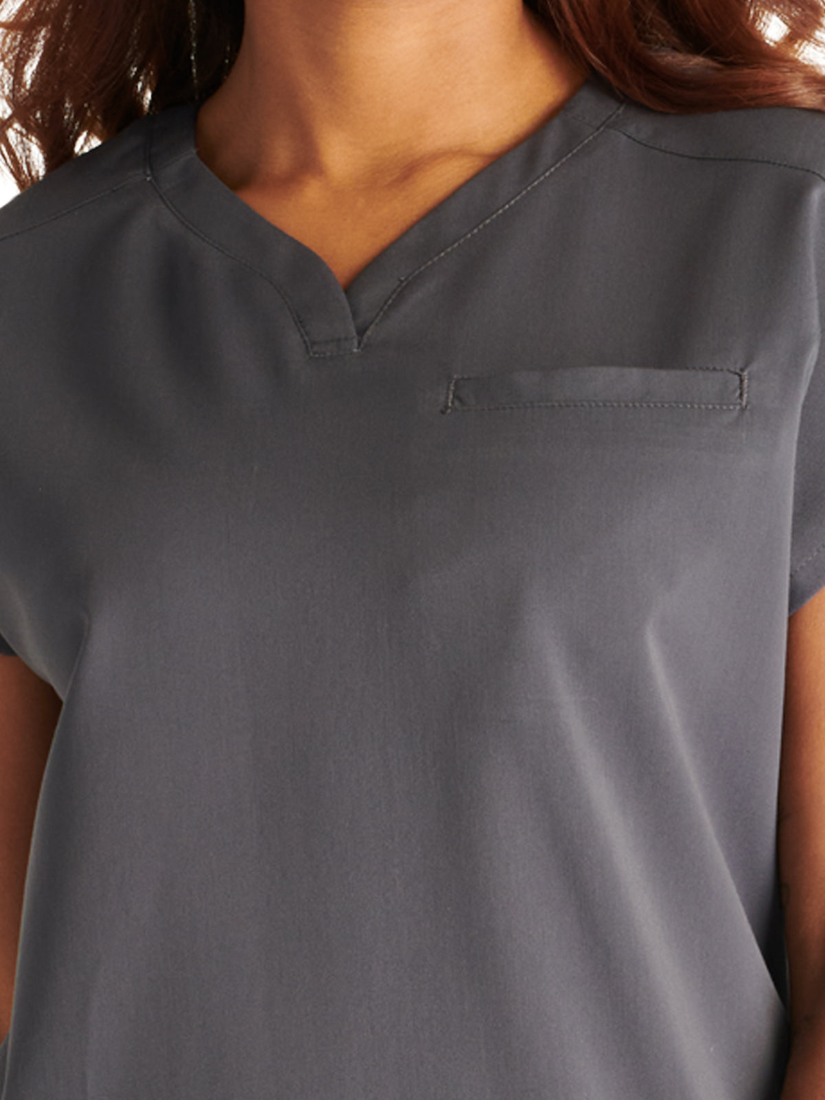 Women's V-Neck Top - CK836A - Pewter