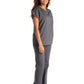 Women's V-Neck Top - CK836A - Pewter