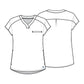 Women's V-Neck Top - CK836A - Black