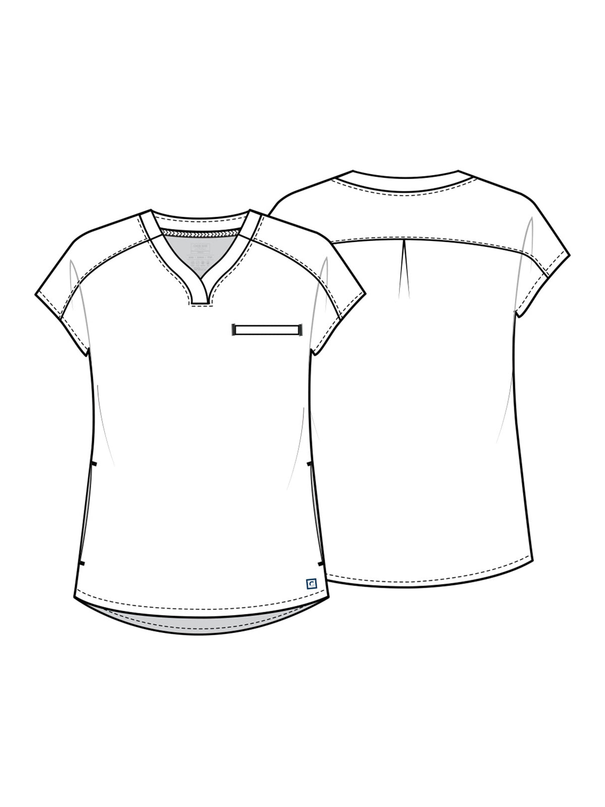 Women's V-Neck Top - CK836A - Black