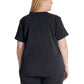 Women's V-Neck Top - CK837A - Black