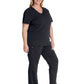 Women's V-Neck Top - CK837A - Black