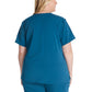 Women's V-Neck Top - CK837A - Caribbean Blue
