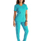Women's V-Neck Top - CK837A - Teal Blue