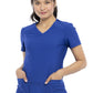 Women's Curved Hemline V-Neck Top - CK840 - Galaxy Blue