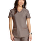 Women's Curved Hemline V-Neck Top - CK840 - Iron