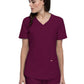 Women's Curved Hemline V-Neck Top - CK840 - Wine