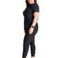 Women's 2-Pocket Contemporary V-Neck Top - CK843 - Black