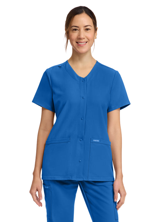 Women's 2-Pocket Snap-Front Top - CK844A - Royal