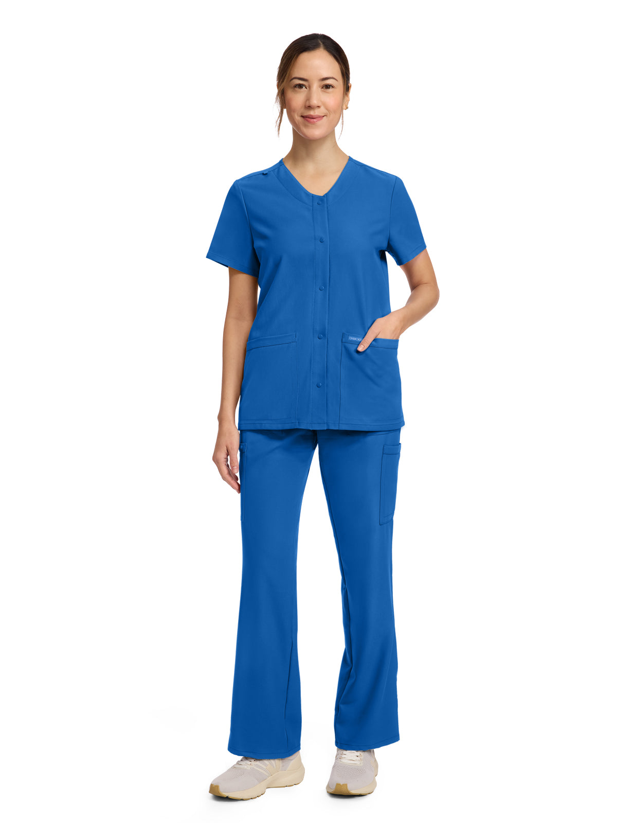 Women's 2-Pocket Snap-Front Top - CK844A - Royal