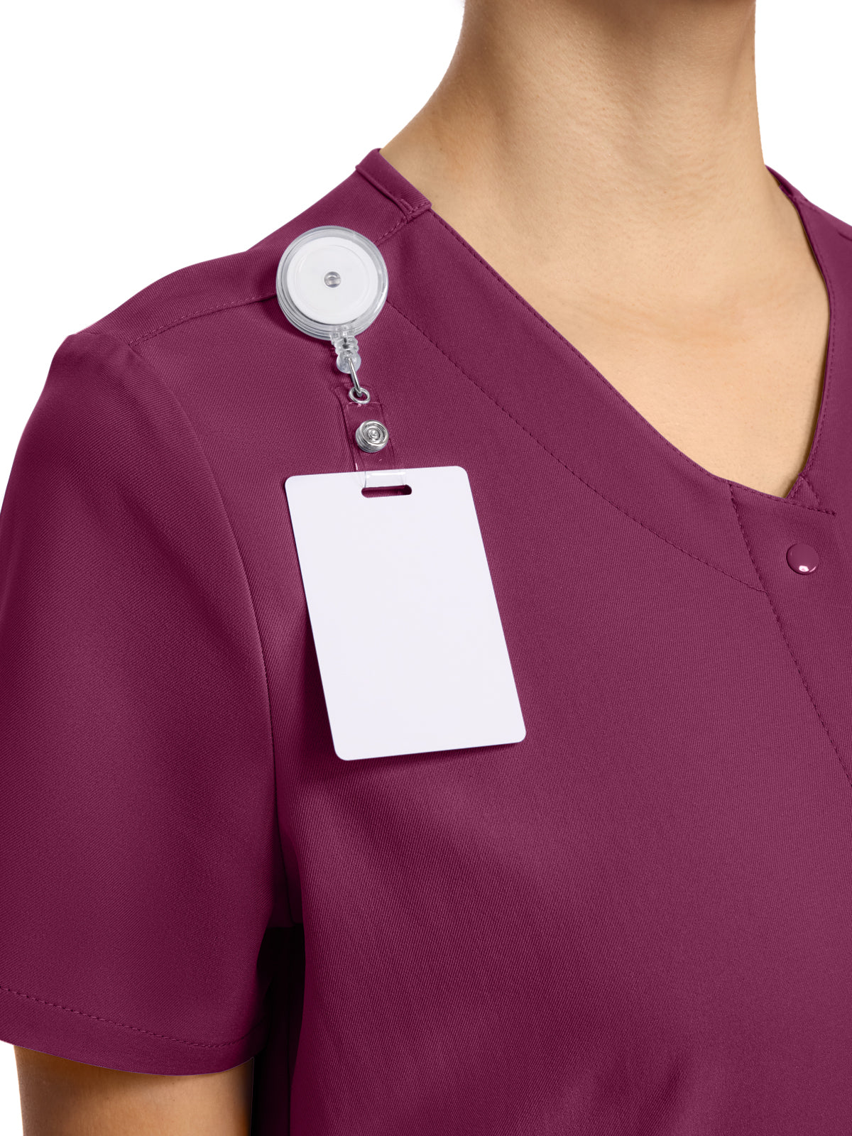 Women's 2-Pocket Snap-Front Top - CK844A - Wine