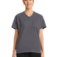 Women's 3-Pocket V-Neck Tunic Top - CK863 - Pewter