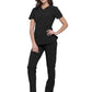Women's 2-Pocket V-Neck Top - CK865A - Black