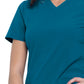 Women's 2-Pocket V-Neck Top - CK865A - Caribbean Blue