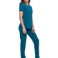 Women's 2-Pocket V-Neck Top - CK865A - Caribbean Blue