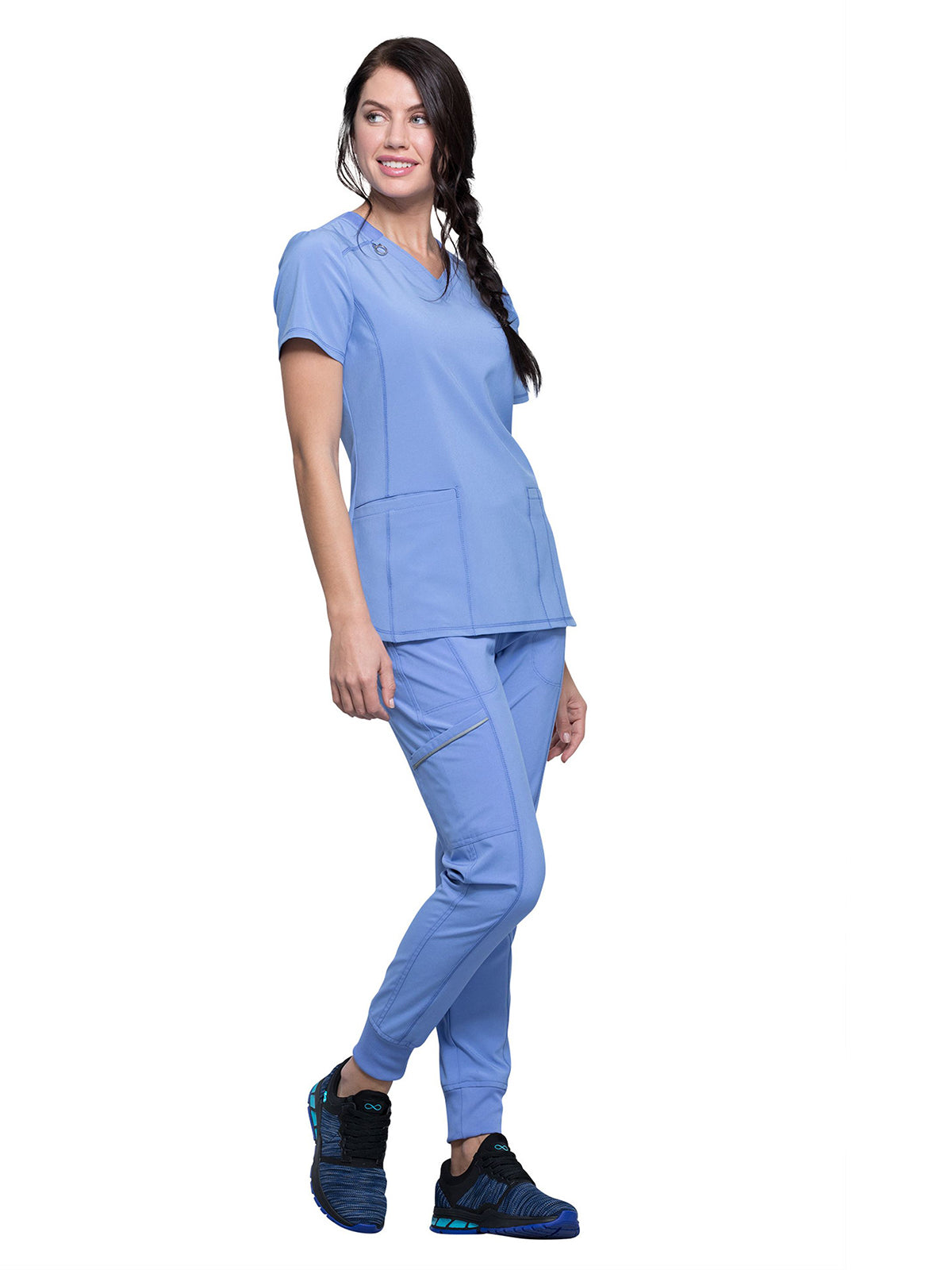 Women's 2-Pocket V-Neck Top - CK865A - Ciel