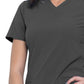 Women's 2-Pocket V-Neck Top - CK865A - Pewter