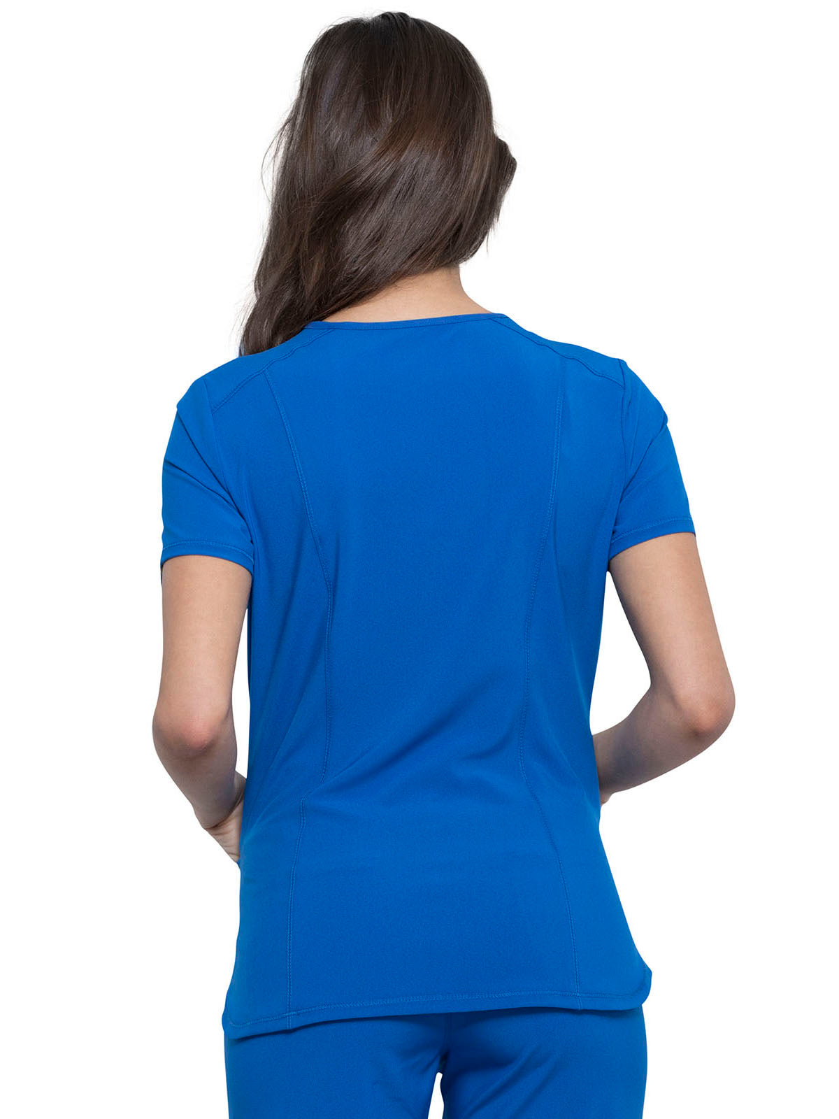 Women's 2-Pocket V-Neck Top - CK865A - Royal
