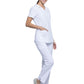 Women's 2-Pocket V-Neck Top - CK865A - White