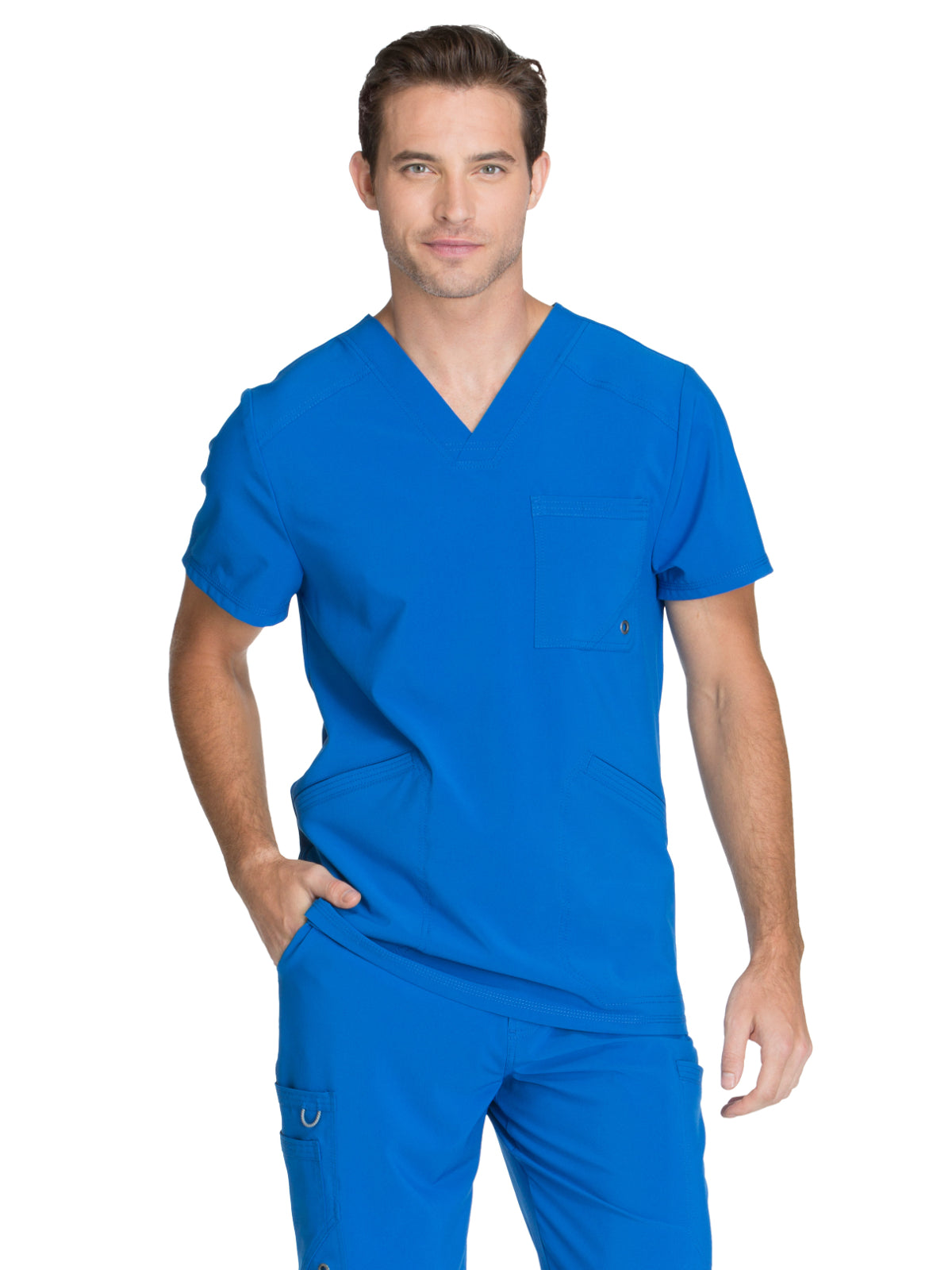 Men's Three-Pocket V-Neck Top - CK900A - Royal