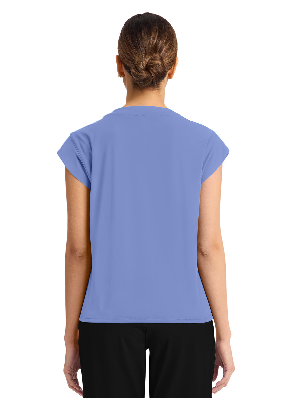 Women's 1-Pocket Crew Neck Top - CK936 - Ciel