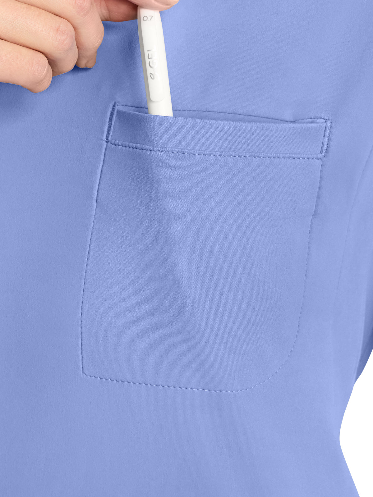 Women's 1-Pocket Crew Neck Top - CK936 - Ciel