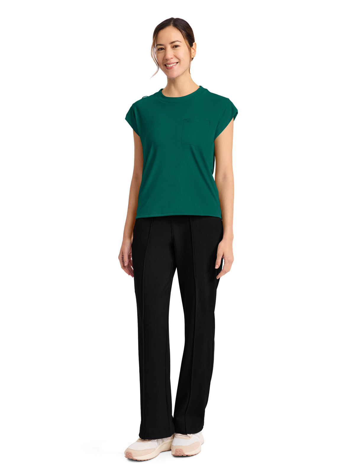 Women's 1-Pocket Crew Neck Top - CK936 - Hunter