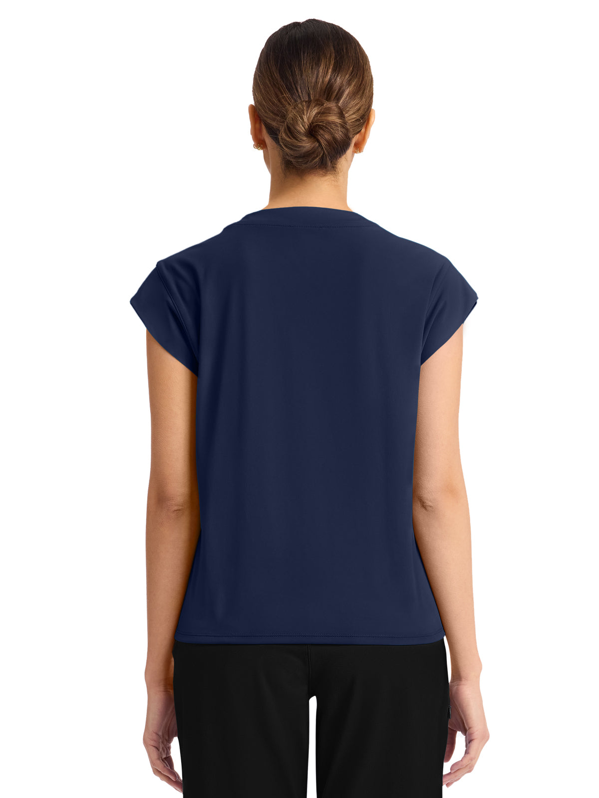 Women's 1-Pocket Crew Neck Top - CK936 - Navy