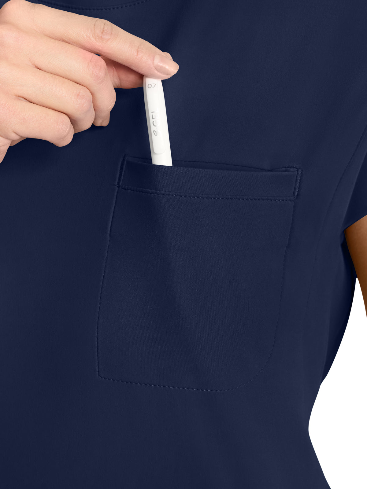 Women's 1-Pocket Crew Neck Top - CK936 - Navy