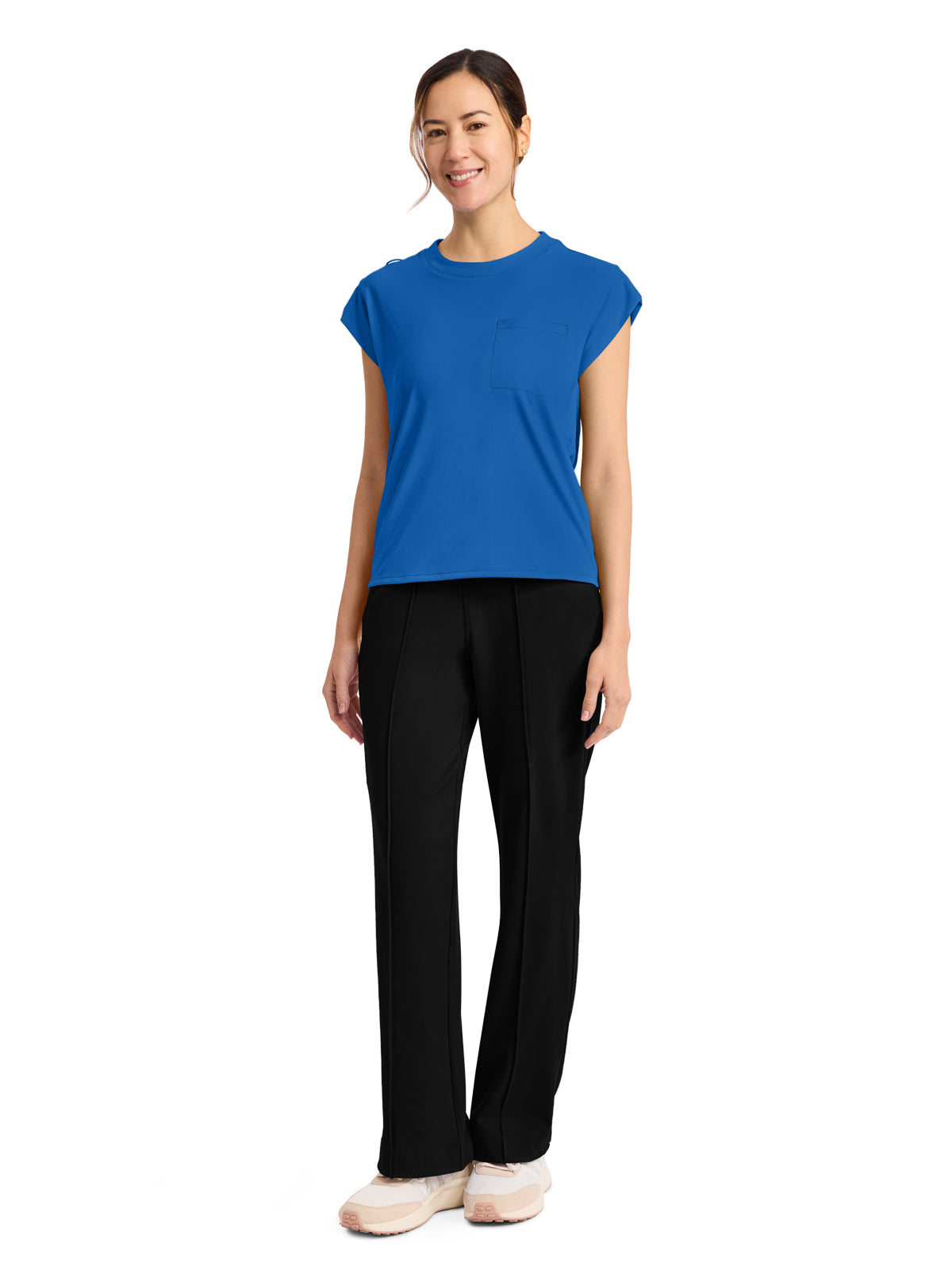 Women's 1-Pocket Crew Neck Top - CK936 - Royal