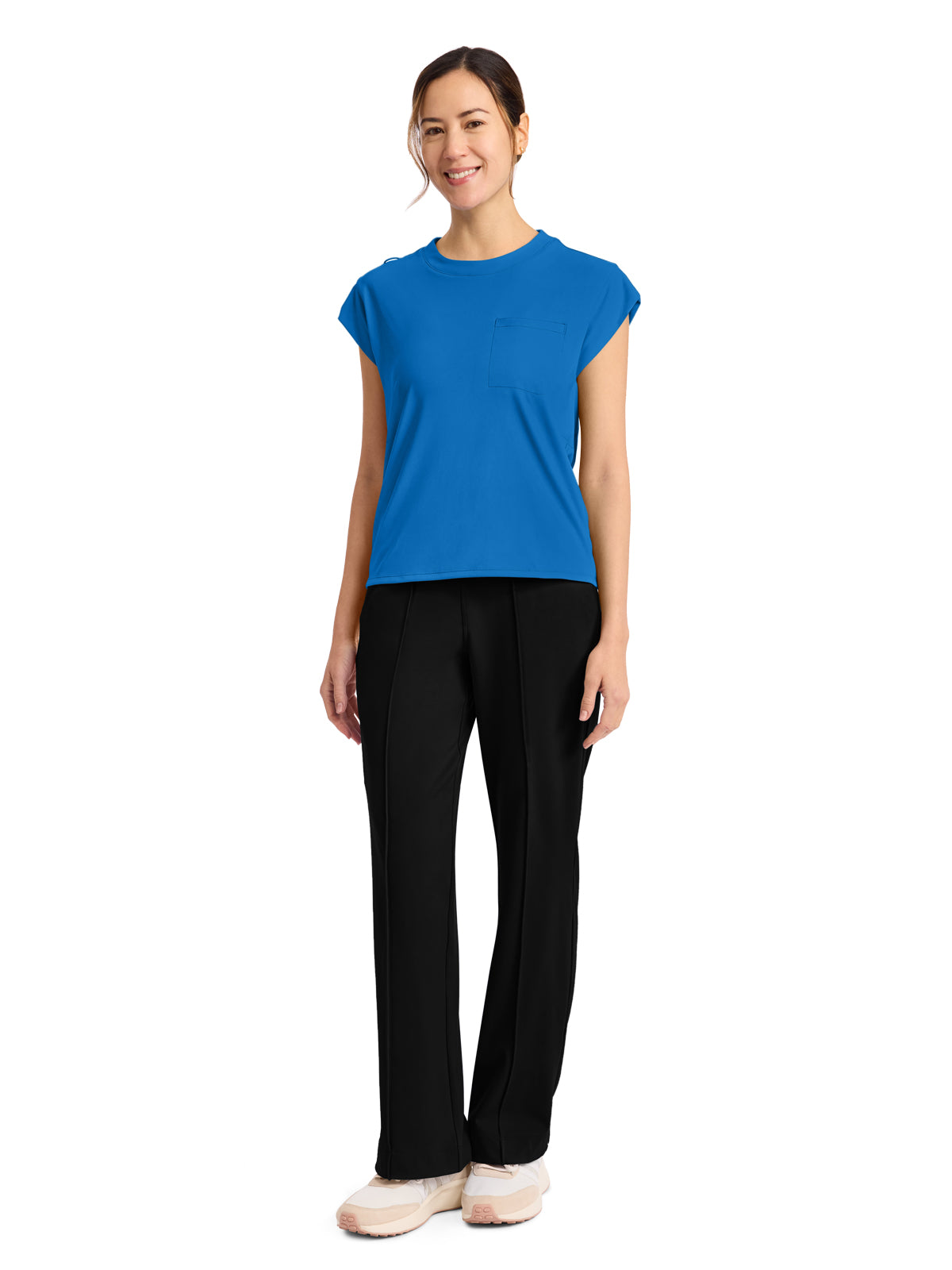 Women's 1-Pocket Crew Neck Top - CK936 - True Blue