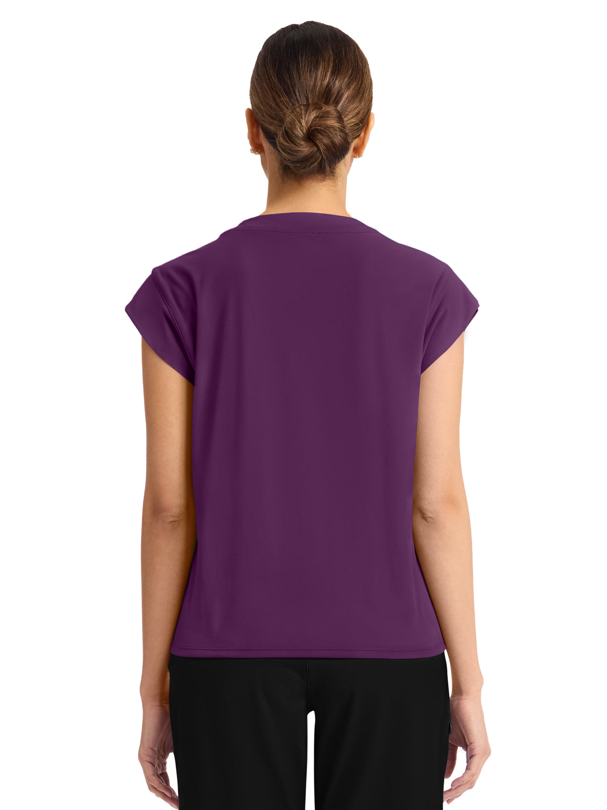 Women's 1-Pocket Crew Neck Top - CK936 - Wild Mulberry