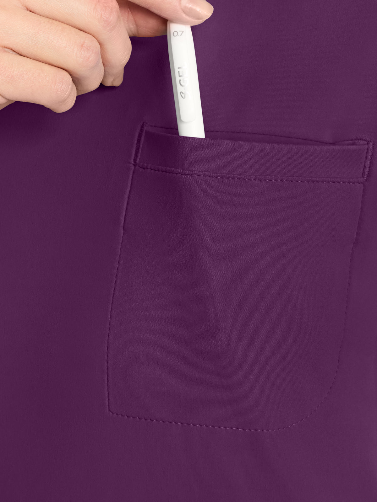 Women's 1-Pocket Crew Neck Top - CK936 - Wild Mulberry