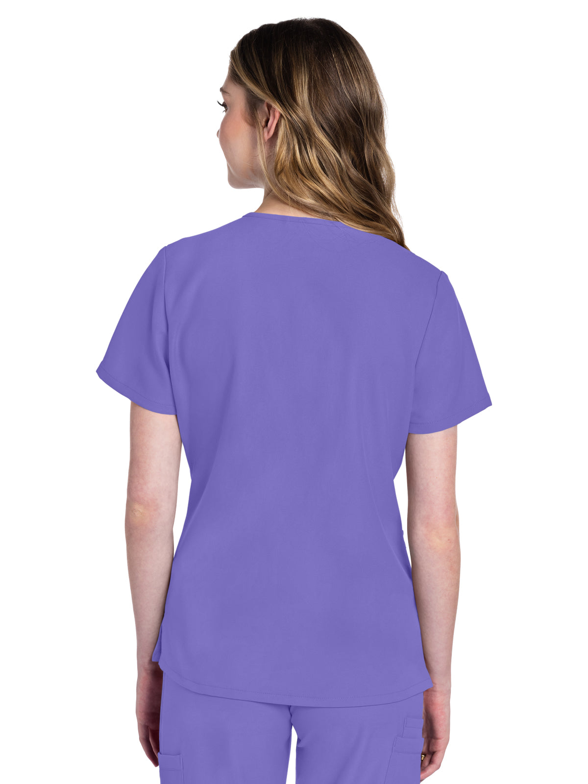 Women's 2-Pocket V-Neck Top - CK953A - Electric Lavender