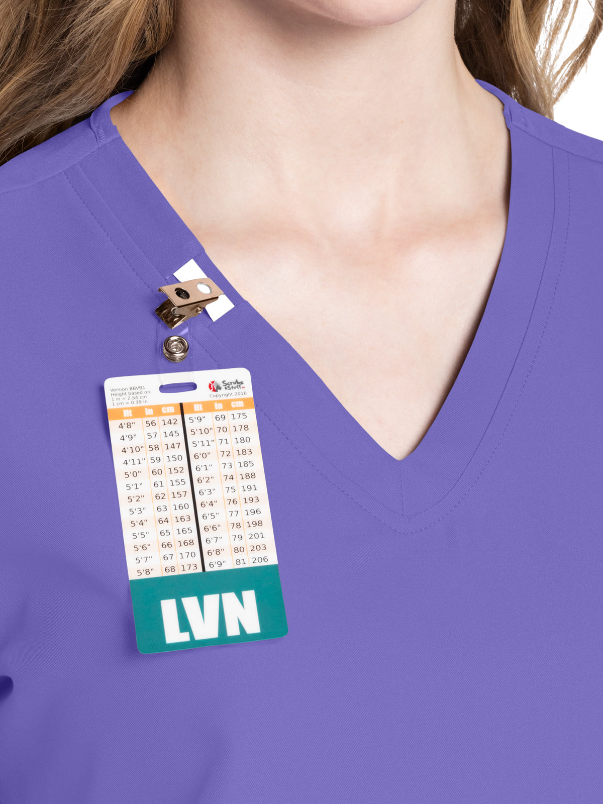 Women's 2-Pocket V-Neck Top - CK953A - Electric Lavender