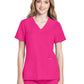 Women's 2-Pocket V-Neck Top - CK953A - Electric Pink