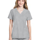 Women's 2-Pocket V-Neck Top - CK953A - Grey