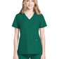 Women's 2-Pocket V-Neck Top - CK953A - Hunter Green