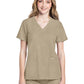 Women's 2-Pocket V-Neck Top - CK953A - Khaki