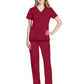 Women's 2-Pocket V-Neck Top - CK953A - Red