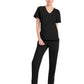 Women's 1-Pocket Tuck-In V-Neck Top - CK954A - Black