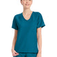 Women's 1-Pocket Tuck-In V-Neck Top - CK954A - Caribbean Blue