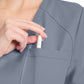 Women's 1-Pocket Tuck-In V-Neck Top - CK954A - Grey