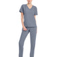Women's 1-Pocket Tuck-In V-Neck Top - CK954A - Grey