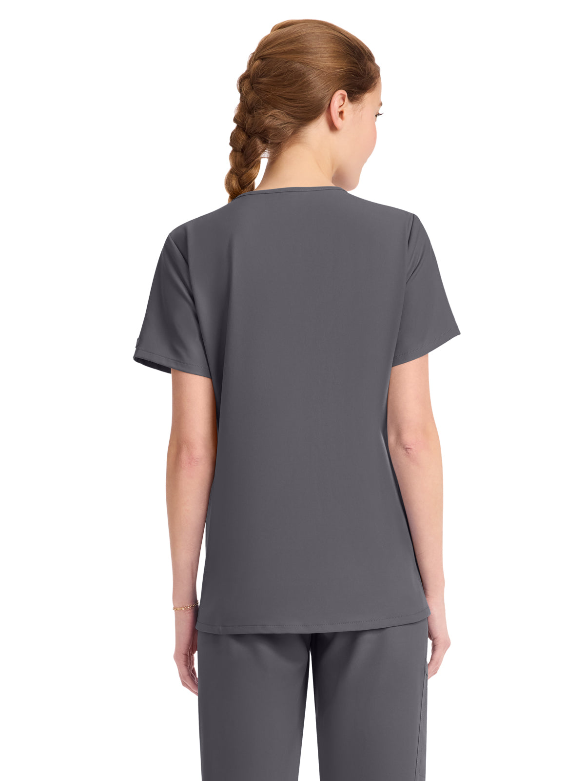 Women's 1-Pocket Tuck-In V-Neck Top - CK954A - Pewter