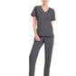 Women's 1-Pocket Tuck-In V-Neck Top - CK954A - Pewter