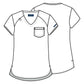 Women's 1-Pocket Tuck-In V-Neck Top - CK954A - Black