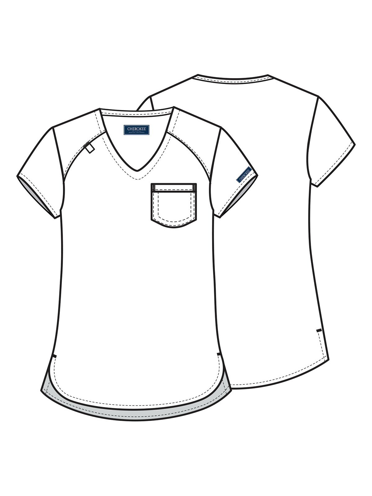 Women's 1-Pocket Tuck-In V-Neck Top - CK954A - Wine