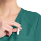 Women's 1-Pocket Tuck-In V-Neck Top - CK954A - Teal Blue