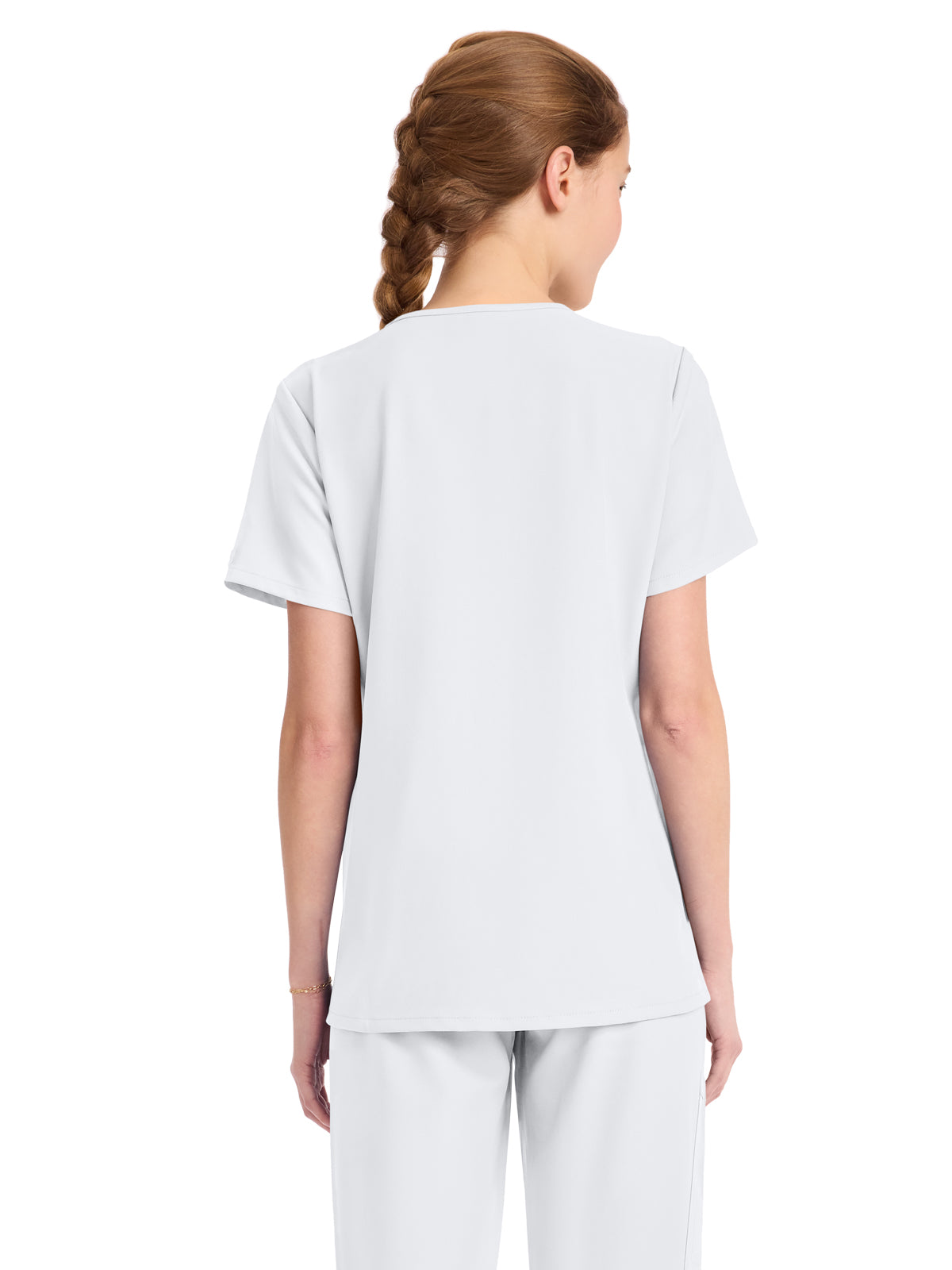 Women's 1-Pocket Tuck-In V-Neck Top - CK954A - White